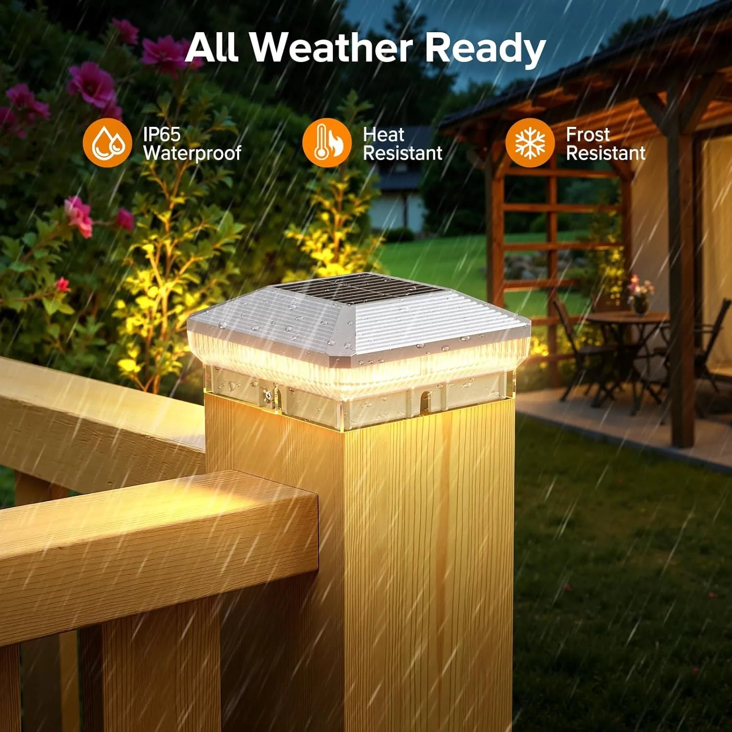 LETMY 12 Pack Solar Post Cap Lights Outdoor, 40 Brighter LEDs 4x4 Fence Post Solar Lights Outdoor with 3 Modes, Waterproof Deck Fence Cap Light Solar Powered for 3.5x3.5 4x4 Vinyl Wooden Posts (White)