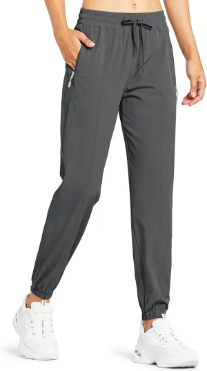 Libin Women's Lightweight Joggers Quick Dry Hiking Running Pants Athletic Workout Track Casual with Zipper Pockets