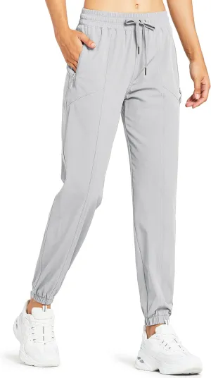 Libin Women's Lightweight Joggers Quick Dry Hiking Running Pants Athletic Workout Track Casual with Zipper Pockets