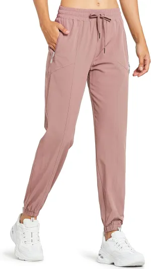 Libin Women's Lightweight Joggers Quick Dry Hiking Running Pants Athletic Workout Track Casual with Zipper Pockets