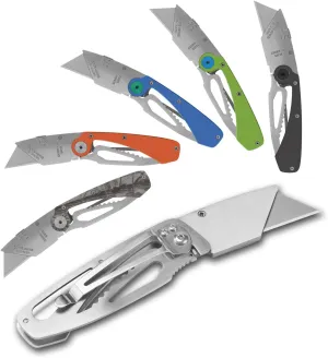 Lichamp 6-Pack Folding Utility Knifes, Quick Change Razor Knife Utility Pocket Construction Blade Knife