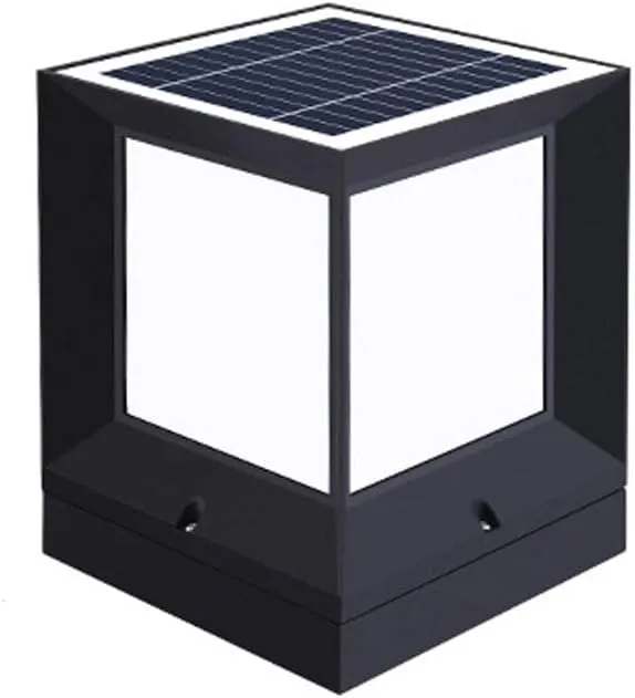 Light Controlled Solar Outdoor Remote Control LED Column Headlight IP65 Waterproof Pillar Lamp Courtyard Garden Park Villa Gate Lawn Fence Light