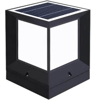 Light Controlled Solar Outdoor Remote Control LED Column Headlight IP65 Waterproof Pillar Lamp Courtyard Garden Park Villa Gate Lawn Fence Light