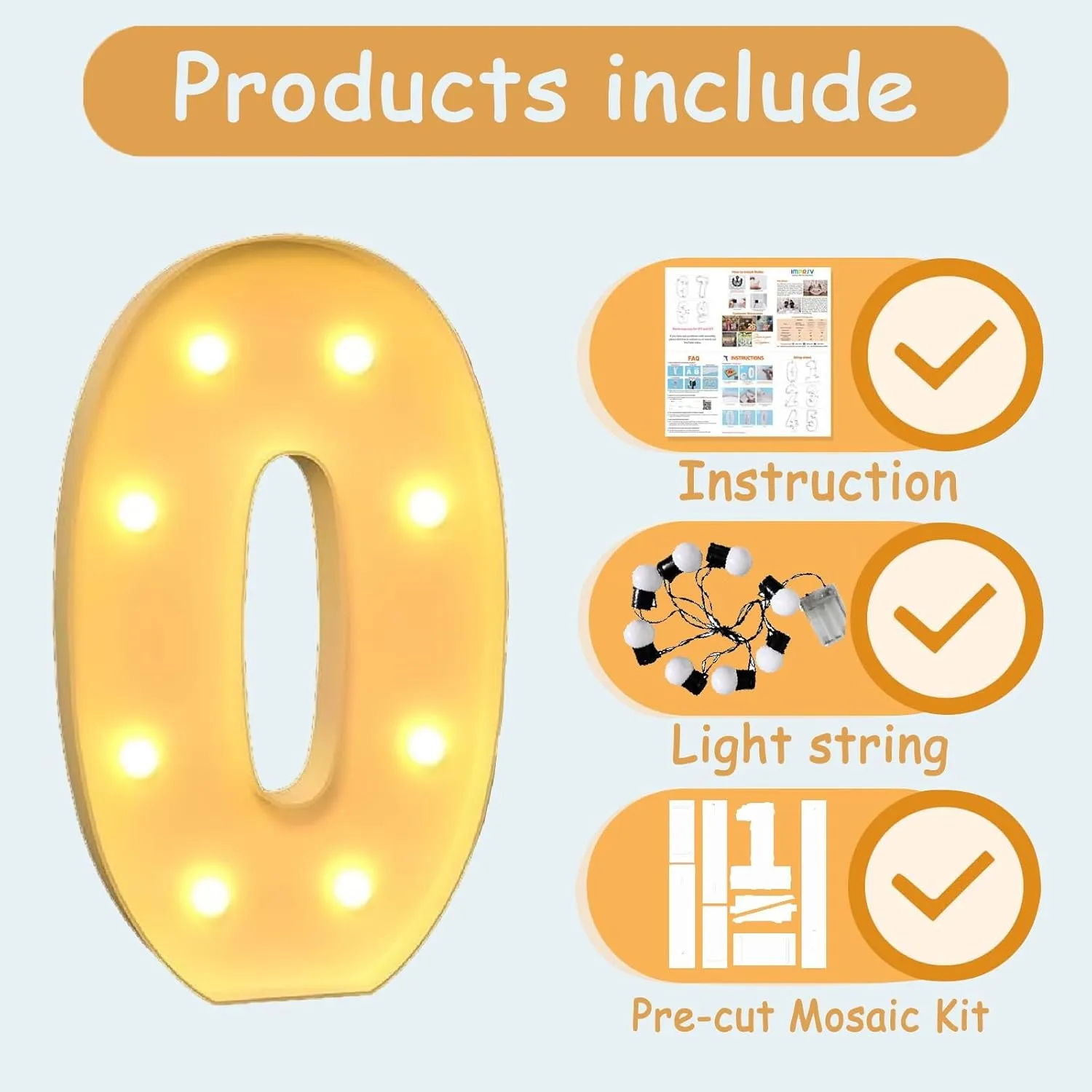 Light up Letters, LED Alphabet Sign Fashion LED Subtitles Lamp Set of Light up Letters for Party Anniversary Grad 2025 Favor Supplies(3.3FT/100CM)