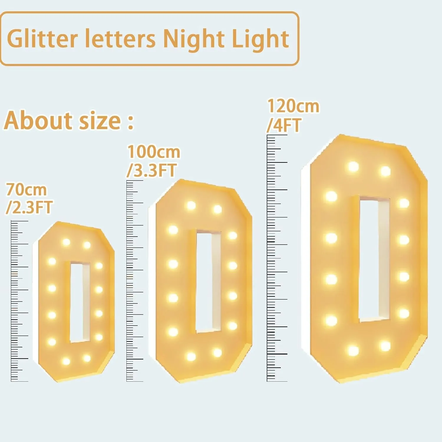 Light up Letters, LED Alphabet Sign Fashion LED Subtitles Lamp Set of Light up Letters for Party Anniversary Grad 2025 Favor Supplies(3.3FT/100CM)