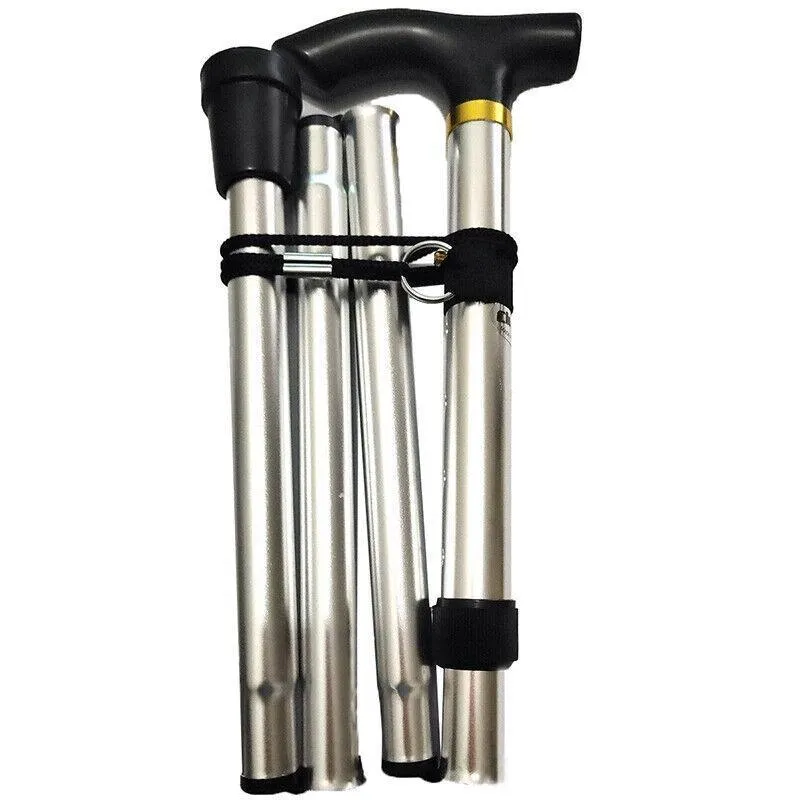 Lightweight Adjustable Folding Walking Stick Aluminium Travel Cane Non Slip Au