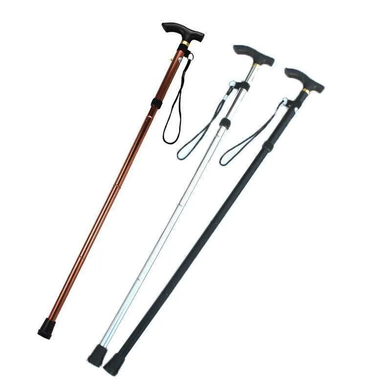 Lightweight Adjustable Folding Walking Stick Aluminium Travel Cane Non Slip Au