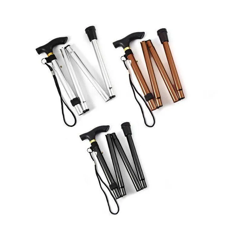 Lightweight Adjustable Folding Walking Stick Aluminium Travel Cane Non Slip Au