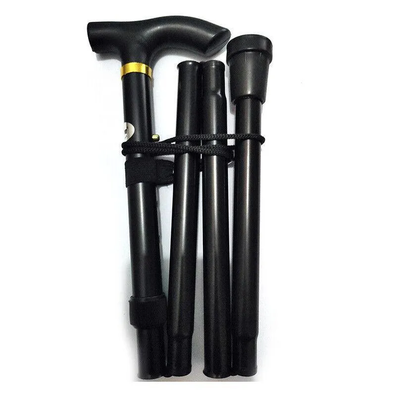 Lightweight Adjustable Folding Walking Stick Aluminium Travel Cane Non Slip Au