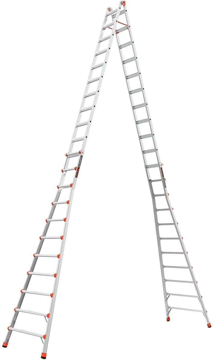 Little Giant Ladders, SkyScraper, M21, 11-21 Foot, Stepladder, Aluminum, Type 1A, 300 lbs Weight Rating, (10121),Gray