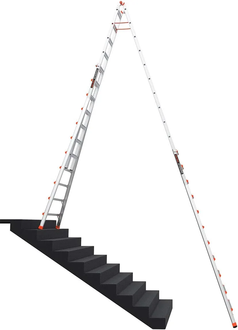 Little Giant Ladders, SkyScraper, M21, 11-21 Foot, Stepladder, Aluminum, Type 1A, 300 lbs Weight Rating, (10121),Gray