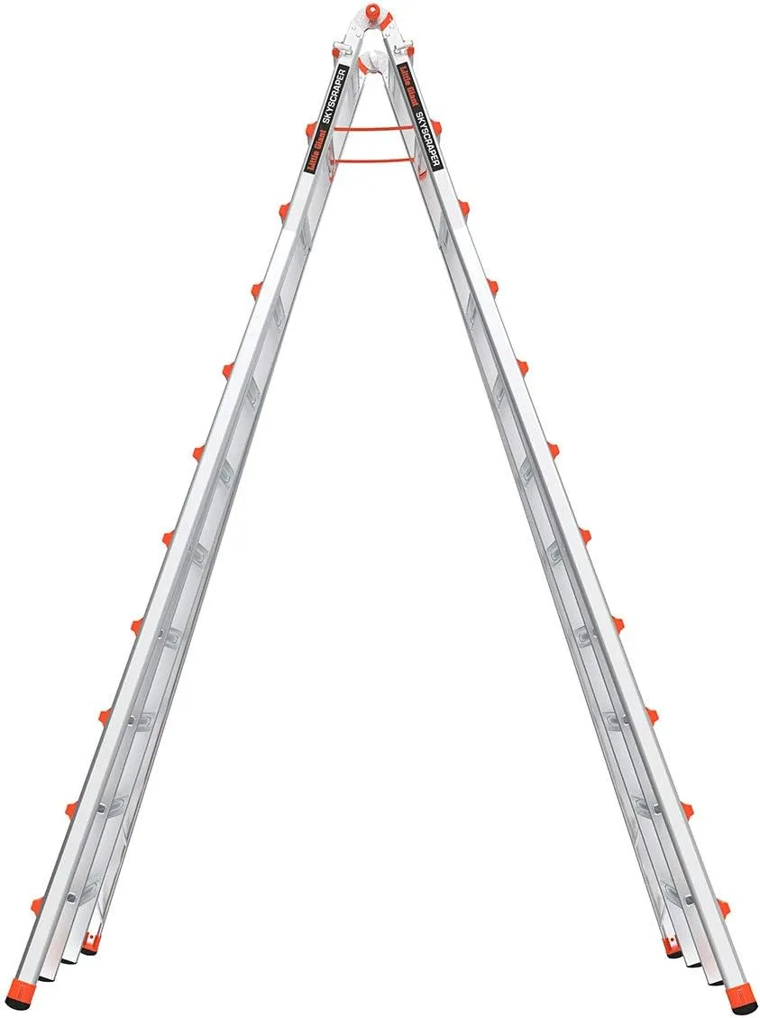 Little Giant Ladders, SkyScraper, M21, 11-21 Foot, Stepladder, Aluminum, Type 1A, 300 lbs Weight Rating, (10121),Gray