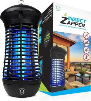 Livin’ Well Bug Zapper Indoor Outdoor - 4000V High Powered Electric Mosquito Zapper Home Patio, 1,500 Sq Ft Range Fly Trap, 18W UVA Bulb Mosquito Killer Lamp Insect Bug Light, Black