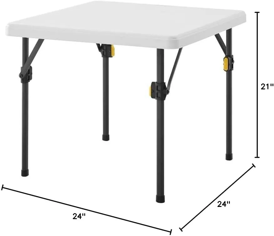 Living & More 24inch Kids Square Folding Table, Light Weight, No Assembly, Toddler