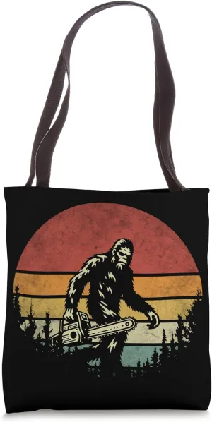 Logger Arborist - Logging Retro Bigfoot Carrying Chainsaw Tote Bag