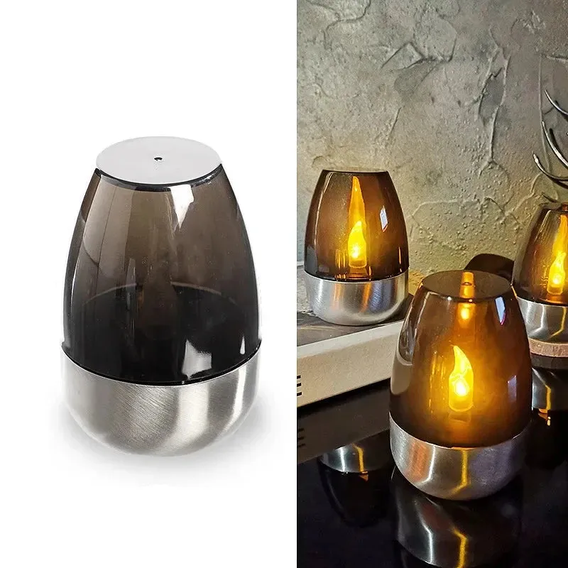 LuxRoyale Solar Waterproof LED Glass Candle - Elegant Outdoor & Indoor Lighting