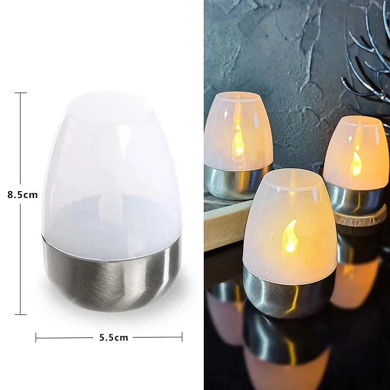 LuxRoyale Solar Waterproof LED Glass Candle - Elegant Outdoor & Indoor Lighting