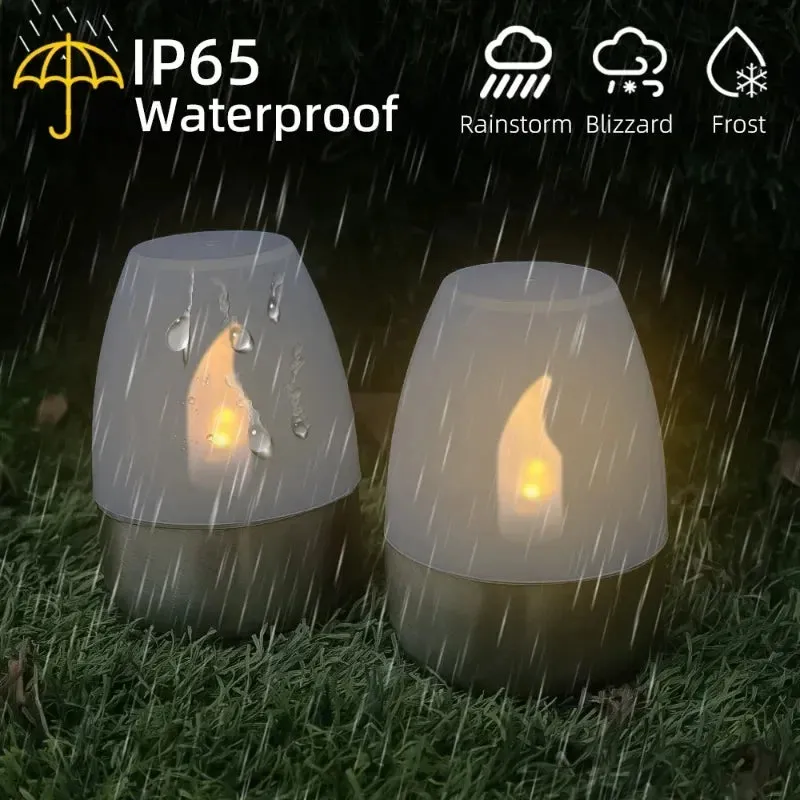 LuxRoyale Solar Waterproof LED Glass Candle - Elegant Outdoor & Indoor Lighting
