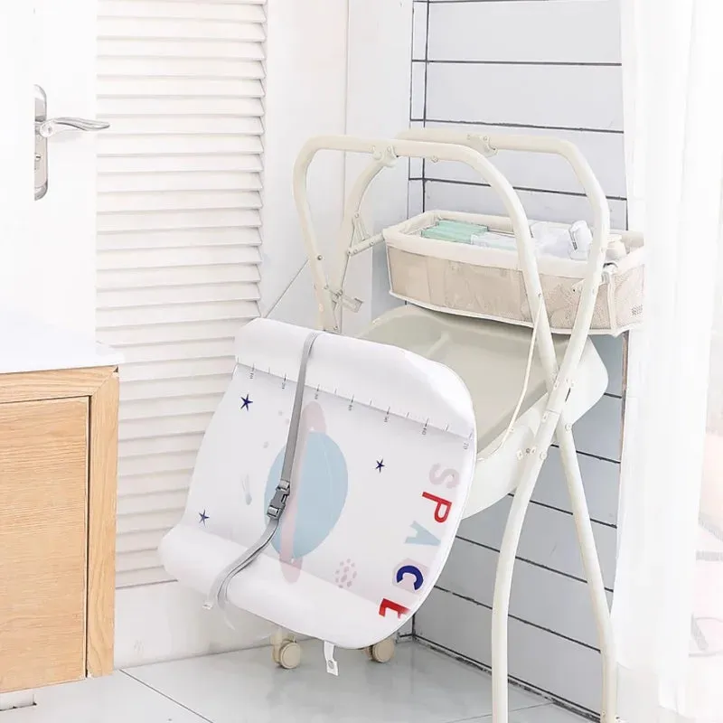 Luxury Eco-Friendly Multifunctional Folding Baby Care Table with Bath Basin | Diaper Changing Table | Wheels for Easy Mobility