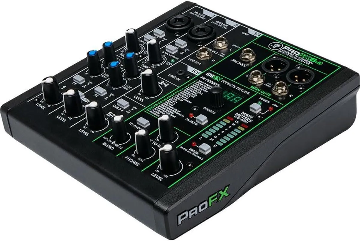 Mackie ProFX Series, 6 Mixer - Unpowered, 6-channel (ProFX6v3)