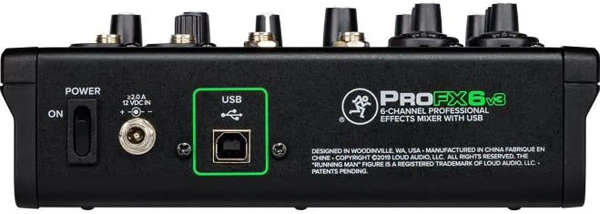 Mackie ProFX Series, 6 Mixer - Unpowered, 6-channel (ProFX6v3)