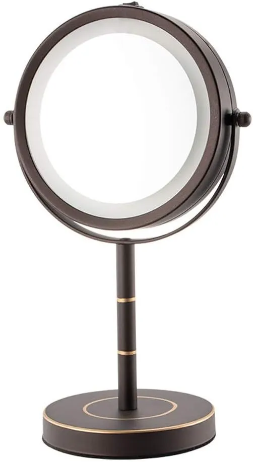 Magnifying Mirror with Light 10X,Lighted Makeup Mirror,Tabletop Mirror 9 Inch Double Standing Mirror with Pedestal for Makeup,Swivel Cosmetic Mirror