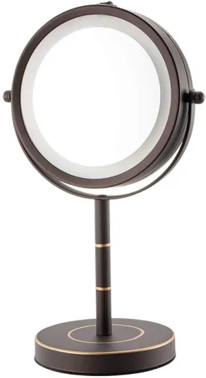 Magnifying Mirror with Light 10X,Lighted Makeup Mirror,Tabletop Mirror 9 Inch Double Standing Mirror with Pedestal for Makeup,Swivel Cosmetic Mirror