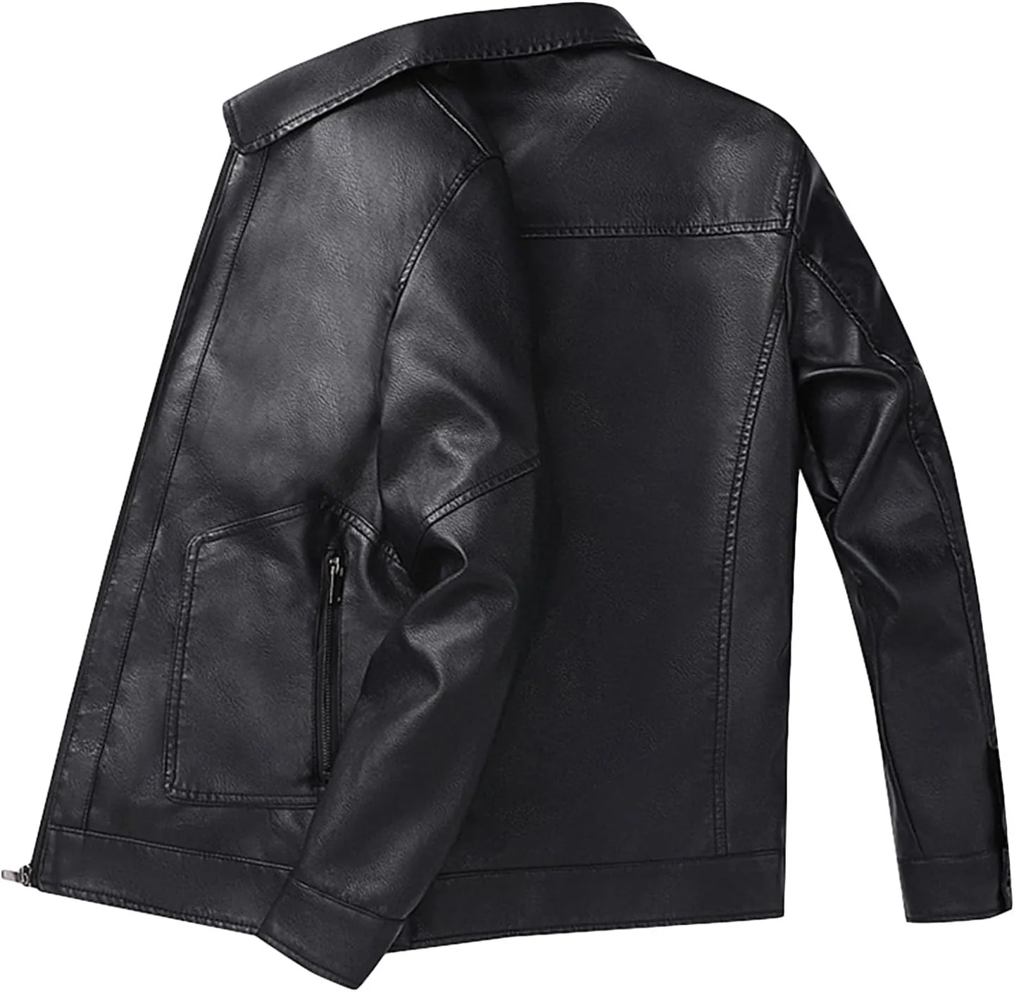 Maiyifu-GJ Men's Faux Lamb Leather Moto Jacket Faux Leather Sherpa Aviator Bomber Jacket Motorcycle Winter coats
