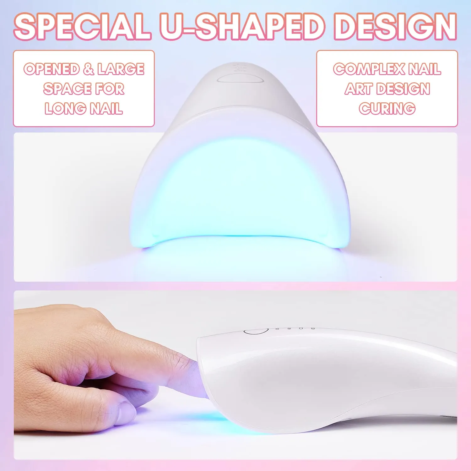 Makartt Mini UV LED Nail Lamp, Rechargeable UV Light for Nail Portable Nail Rhinestone Glue Gel Led Lamp Nail Charms Flash Curing Gel Polish Nail Dryer with 2 Timers Manicure