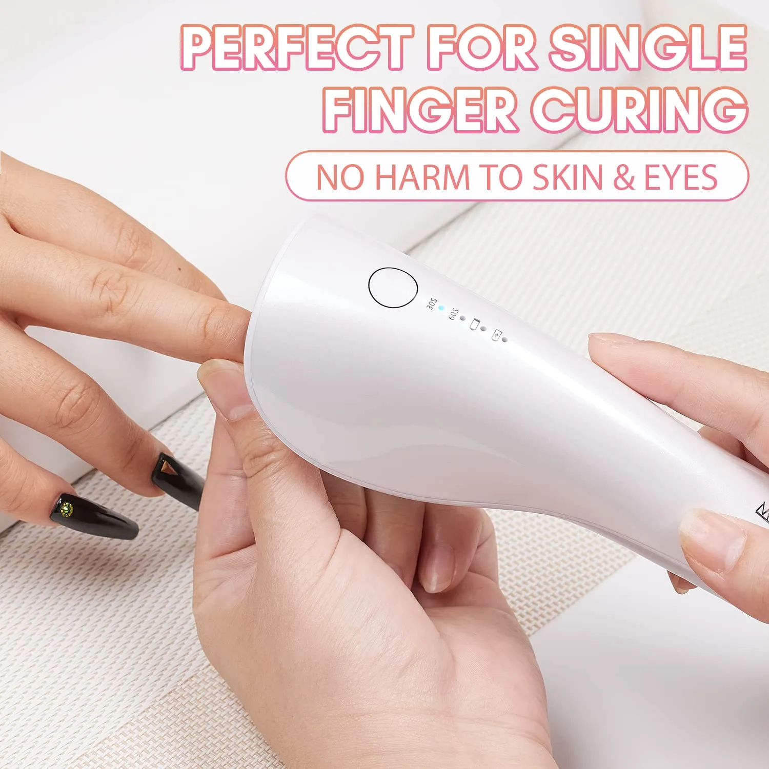 Makartt Mini UV LED Nail Lamp, Rechargeable UV Light for Nail Portable Nail Rhinestone Glue Gel Led Lamp Nail Charms Flash Curing Gel Polish Nail Dryer with 2 Timers Manicure