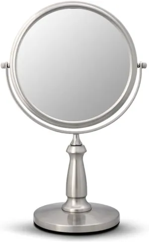 Makeup Mirror Desktop Cosmetic Mirror Metal Double-Sided Magnifying Mirror Beauty Mirror Stainless Steel Desktop Vanity Mirror Beauty Mirror