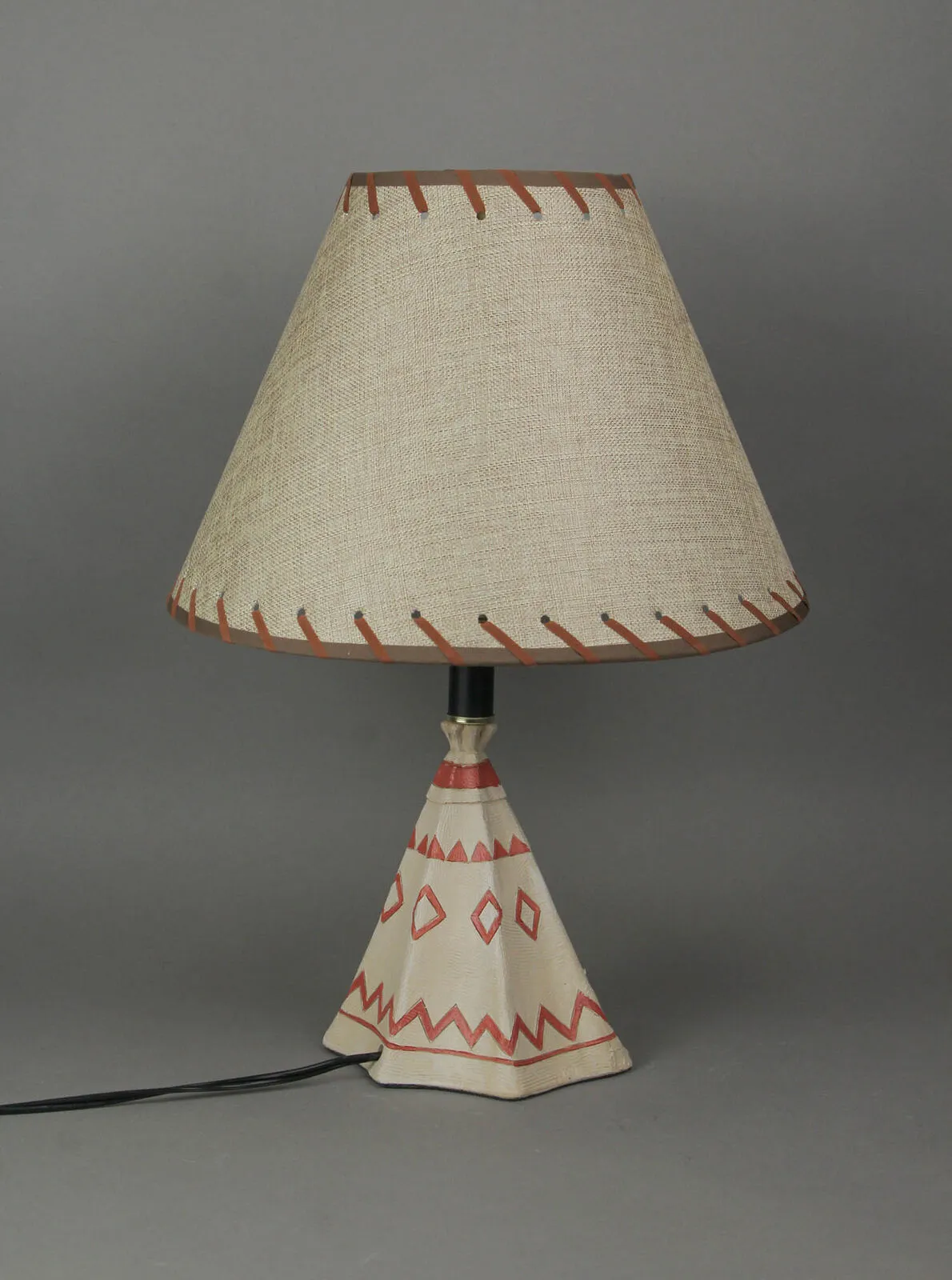 Mama Bear Reading Book To Cub in Teepee Tent Table Lamp