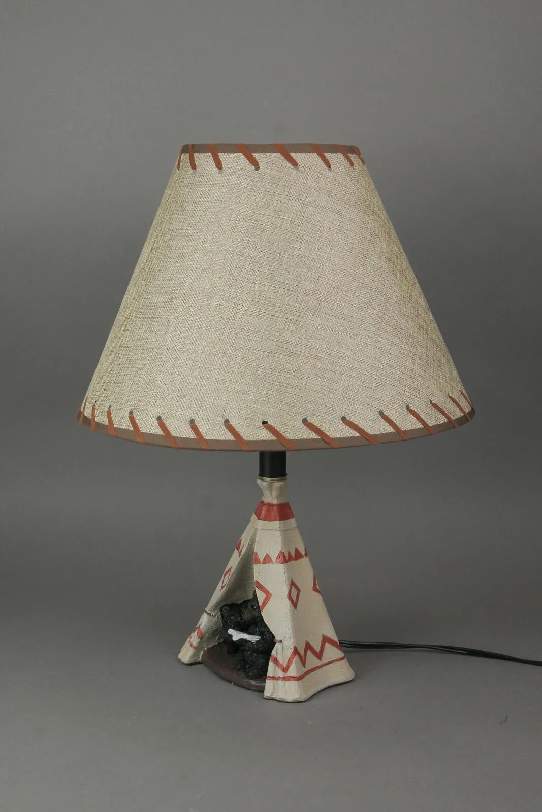 Mama Bear Reading Book To Cub in Teepee Tent Table Lamp