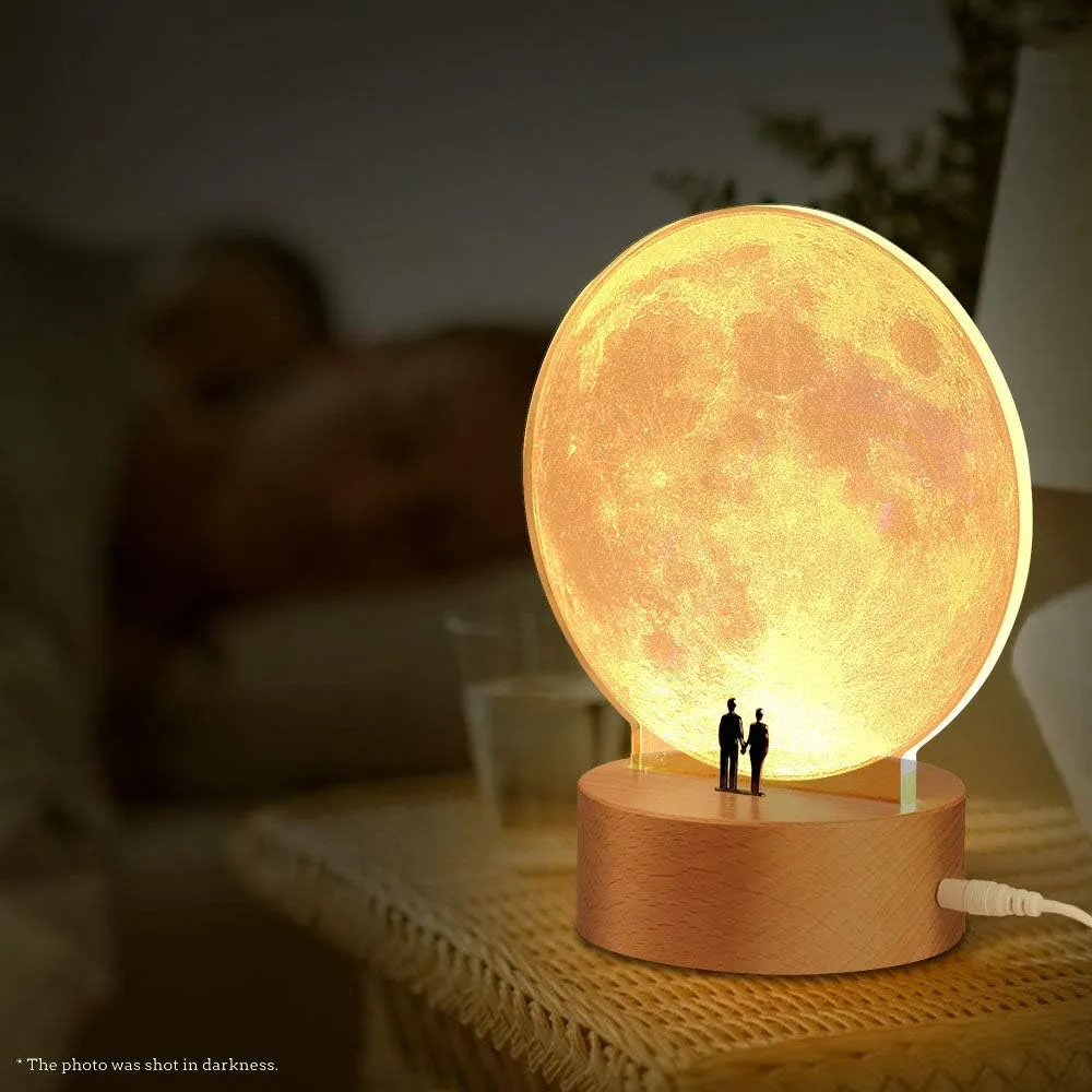mamre Moon Night Light Anniversary Wedding Valentines Day Housewarming Gift Ideas Home Décor, Under The Supermoon of Love