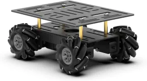 Mecanum Robot Chassis Car Kit with 360° Omnidirectional Wheel, Aluminum Alloy Frame, TT Motor, 66mm Omnidirectional Wheels, Robotic Moving Platform Robot Car DIY Kit (Unassembled)
