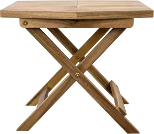 Melino Wooden Folding Table - Natural Acacia Wooden Small Foldable End Coffee Tables - FSC Certified Solid Wood Patio Side Table - Weather Resistant & Fully Assembled - Indoor and Outdoor Furniture