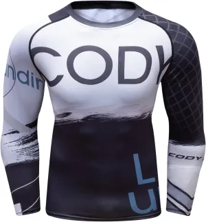 Men Cool Dry 3D Digital Printing Compression Long Sleeve Base Layer Shirts, Sports& Fitness Tee