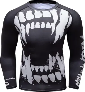 Men Cool Dry 3D Digital Printing Compression Long Sleeve Base Layer Shirts, Sports& Fitness Tee