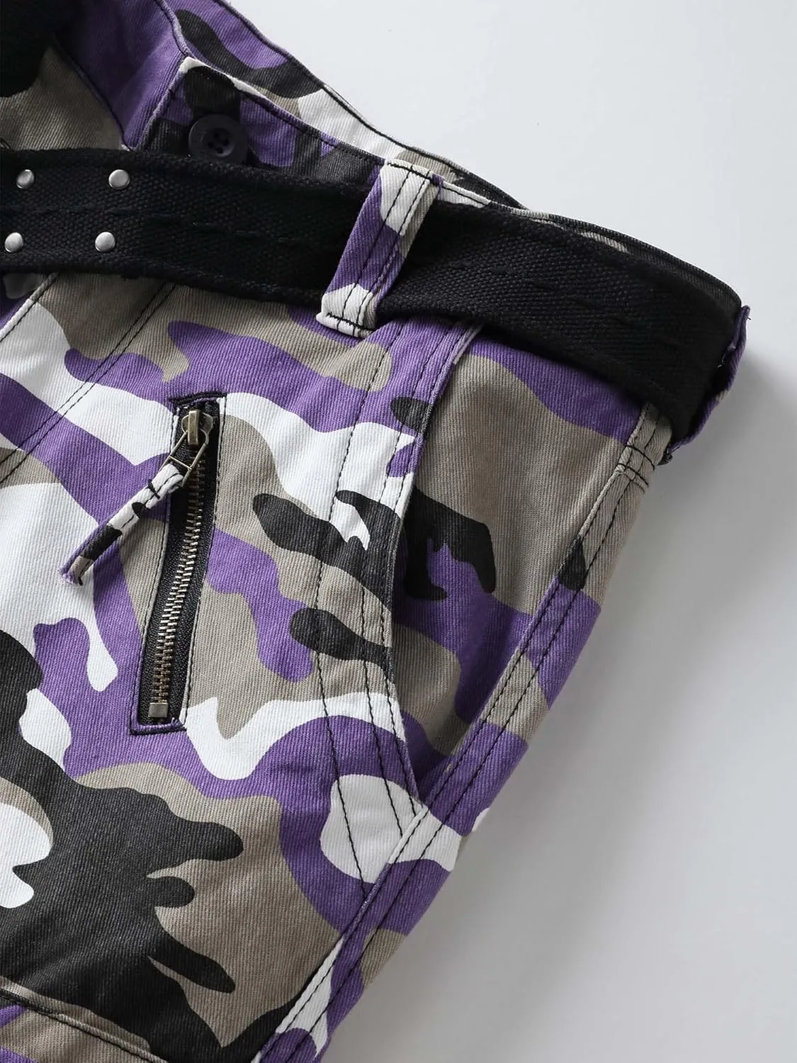 Men's Camo BDU Cargo Tactical Ripstop Casual Lightweight Baggy Combat 100% Cotton Pants with 8 Pockets(No Belt)