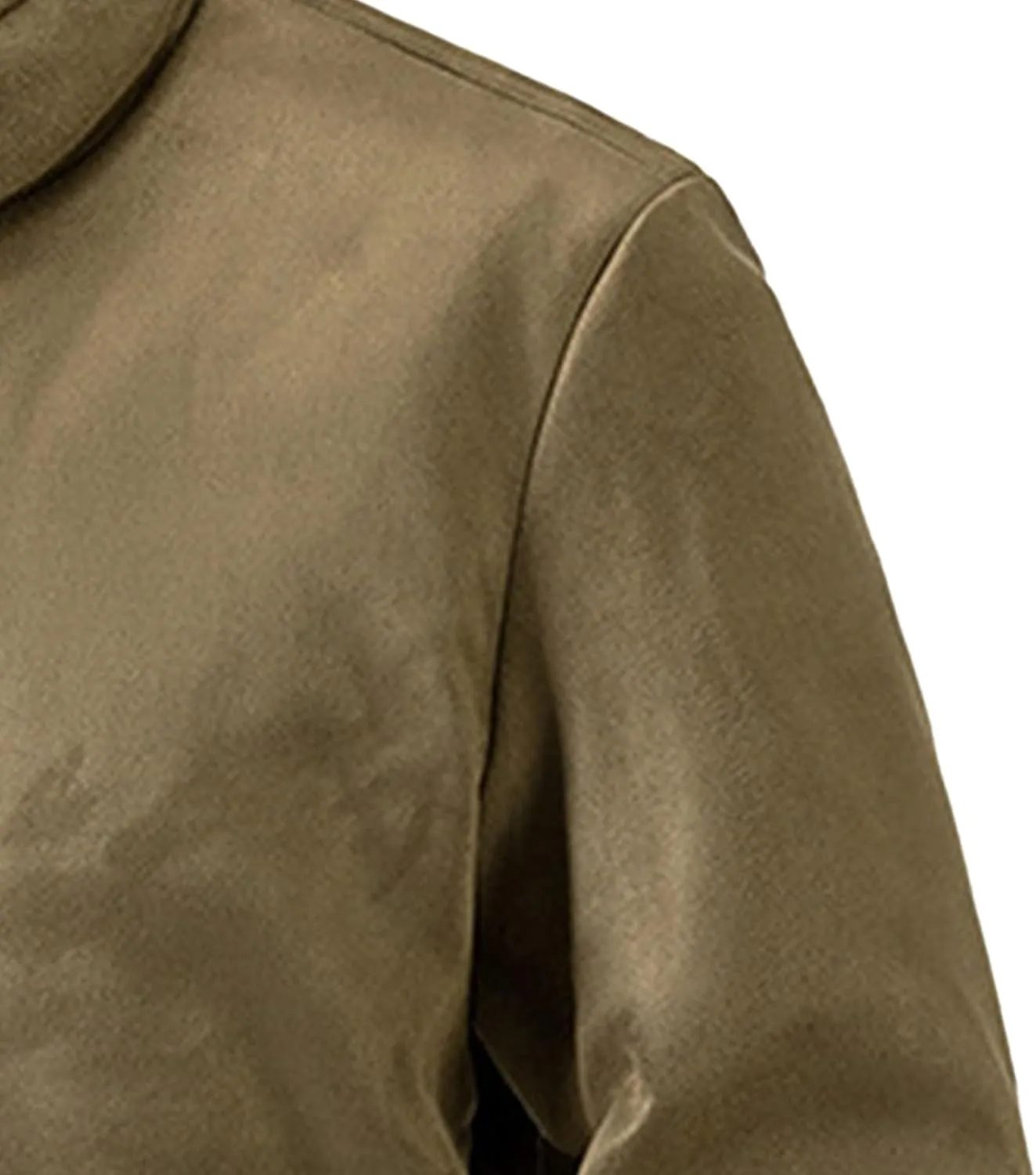 Men's Classic Leather Suede Jacket Stand Collar Soft Bomber Varsity Jackets Faux Suede Warm Vintage Men Coats