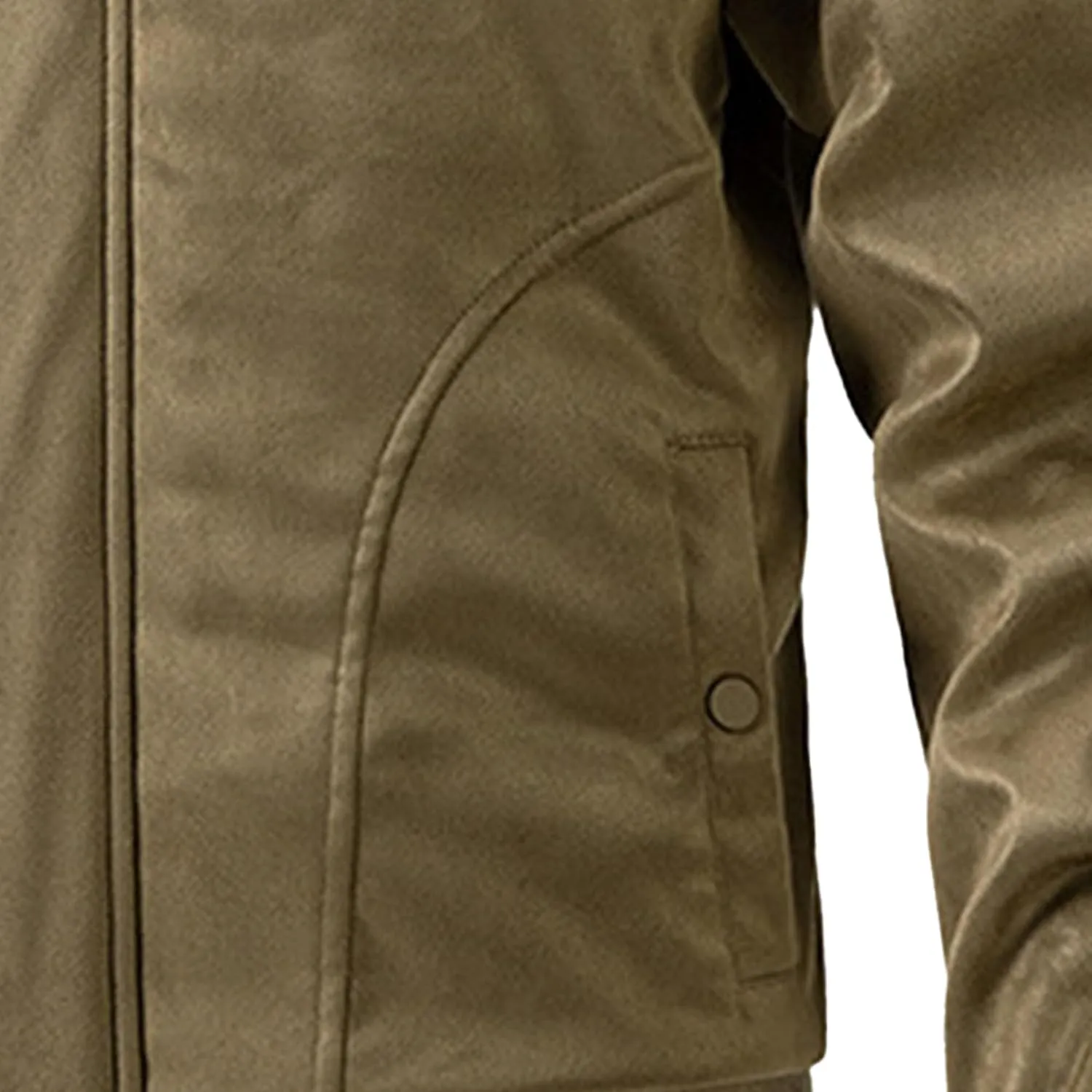 Men's Classic Leather Suede Jacket Stand Collar Soft Bomber Varsity Jackets Faux Suede Warm Vintage Men Coats