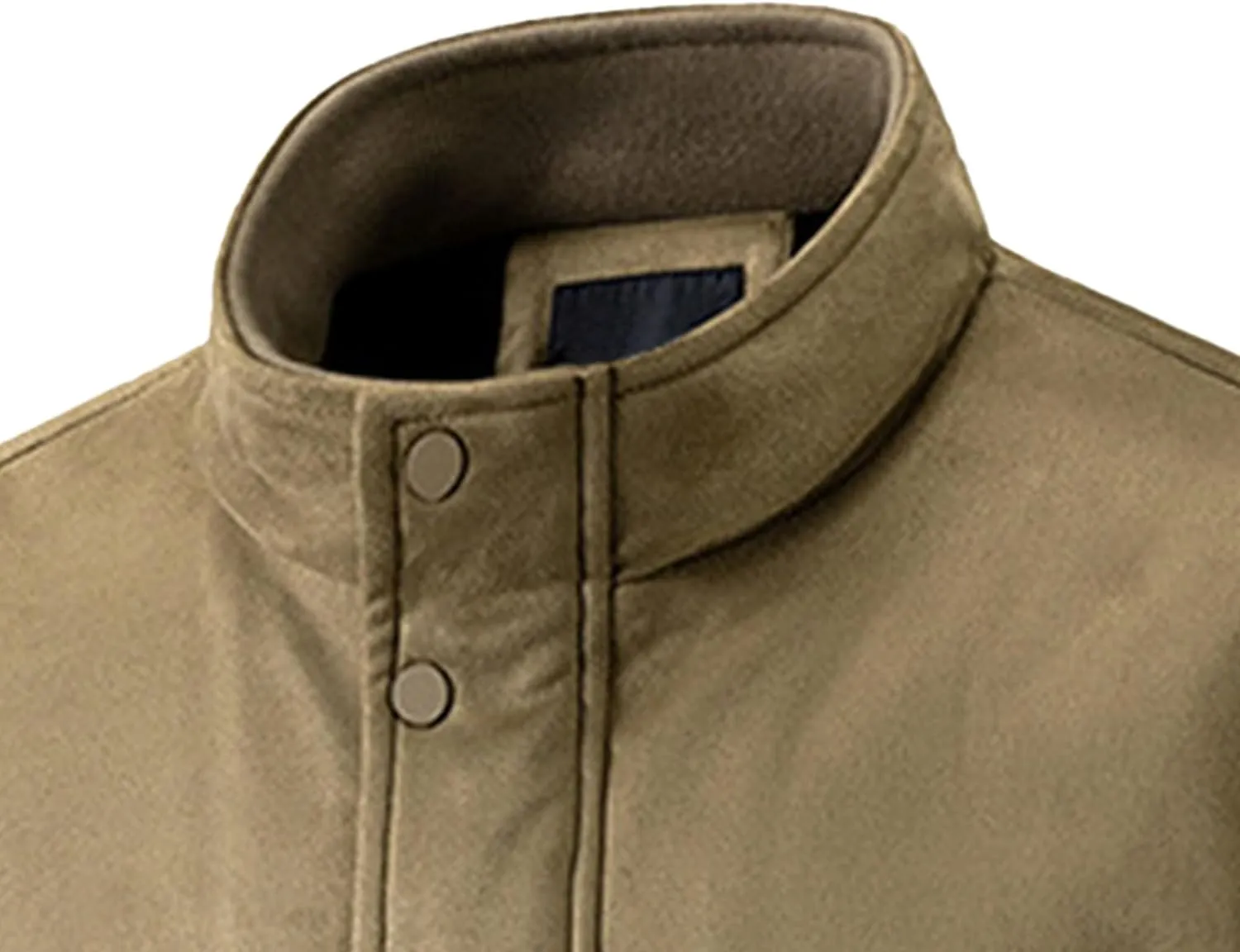 Men's Classic Leather Suede Jacket Stand Collar Soft Bomber Varsity Jackets Faux Suede Warm Vintage Men Coats