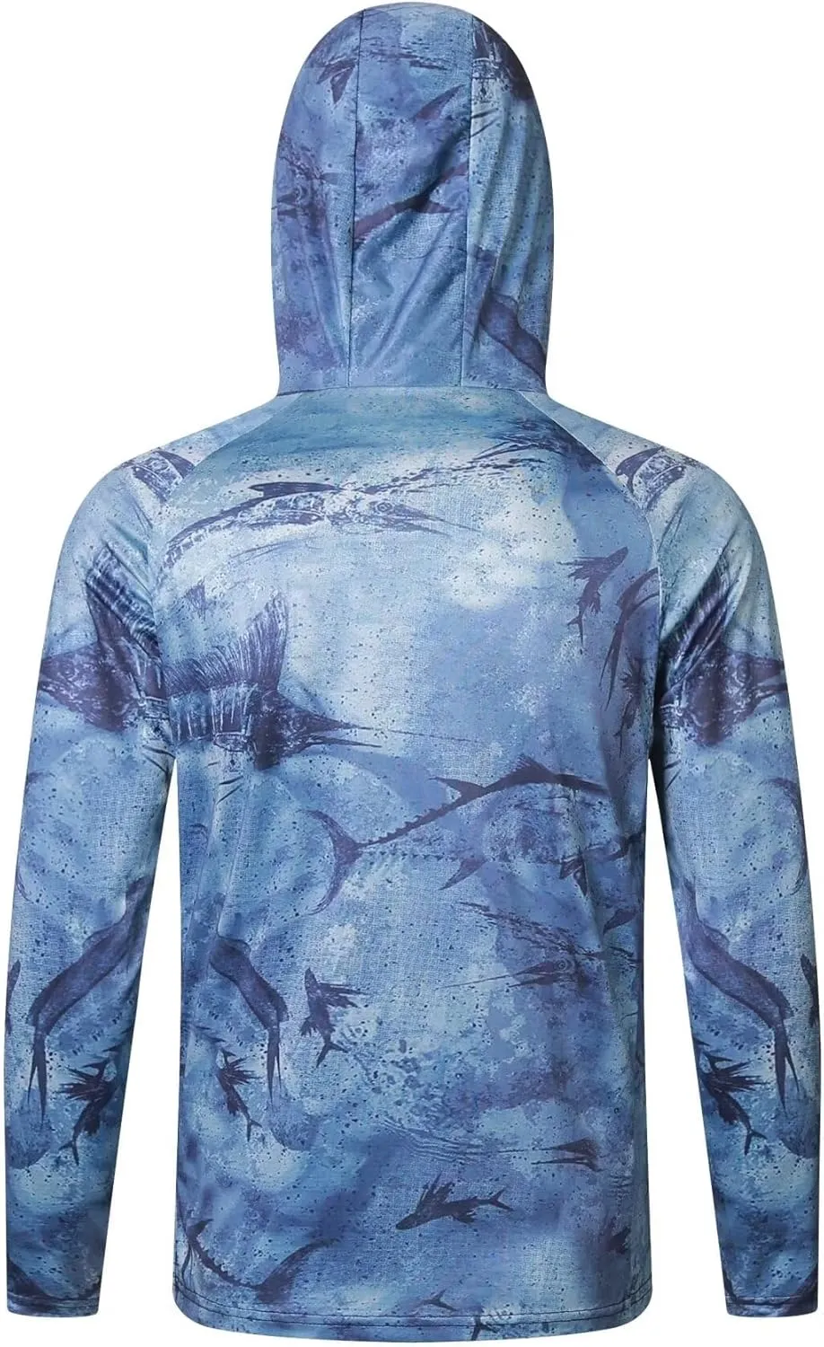 Men's UPF50  Sun Protection Hoodie Shirt Fashion Loose Long Sleeve Rash Guard Casual Fishing Shirt with Face Mask Plus Size