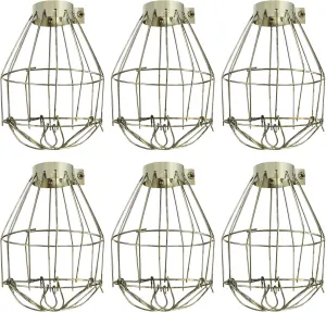 Metal Lamp Bulb Guard, 6pcs, Industrial Grade Adjustable, Lamp Holder, Vintage Light Cage Guard Lamp Covers, Industrial Metal Wire Cage Lamp Guard, Open Style Lamp Guard for Hanging Pendant Lighting A
