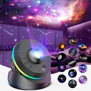 Meteor Galaxy Projector, 13 in 1 Planetarium Star Projector Realistic Starry Sky Night Light with Solar System Constellation Moon for Kids Adults Bedroom Ceiling Home Theater Living Room Decor