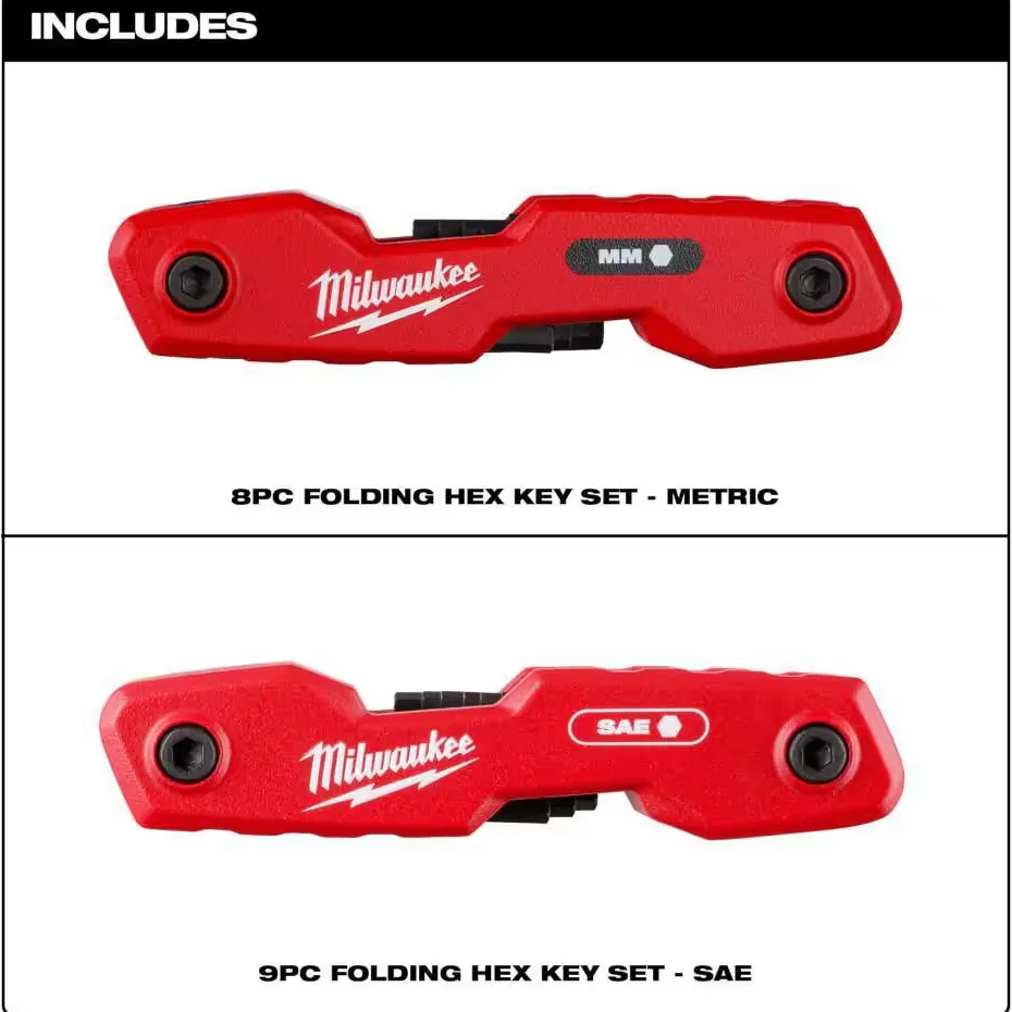 Milwaukee 48-22-2183 - 17-Piece Folding Hex Key Set - SAE & Metric