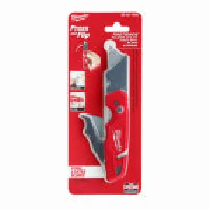 MILWAUKEE Milwaukee FASTBACK Series 48-22-1502 Utility Knife with Blade Storage, 1.27 in L Blade, 0.02 in W Blade, 5-Blade