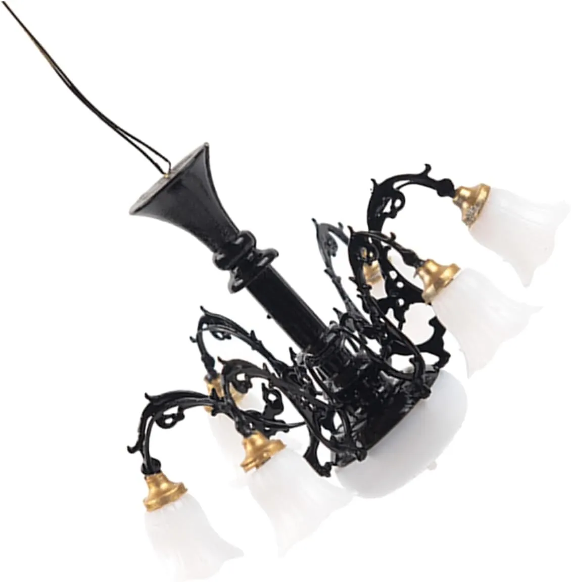 Miniature Chandelier Lamp Tiny House Ceiling Light Dollhouse Decor Multi-Purpose Miniature Lighting for Sandbox Crafts Warm Light