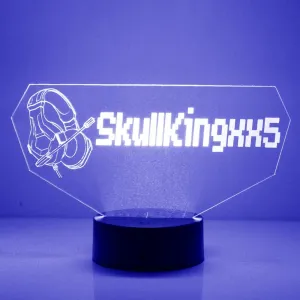 MMS Gamer Tag Personalized Night Light with Remote, Custom Engraved LED Light Lamp with Your Name or Text, Gaming Nightlight with 16 Colors, 4 Modes, Battery or USB Cord Power Lighted Sign (Style 2)