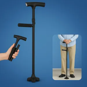 MobilityMate Folding Cane Collapsible Walking Stick | Telescopic Walking Stick - Lightweight Cane - for Seniors and Travellers